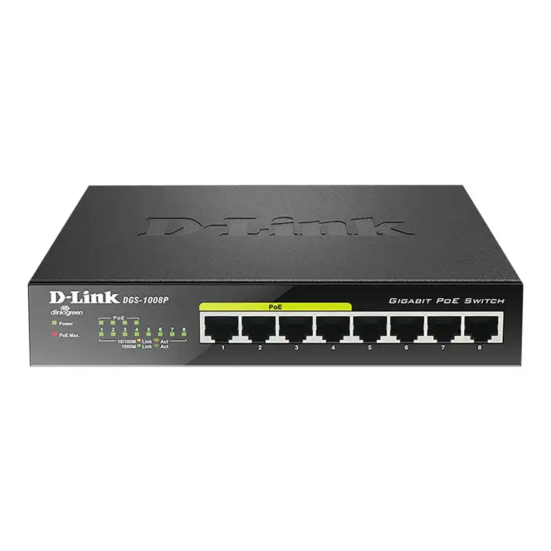 D-Link DGS 1008P - Commutateur - non géré - 4 x 10 - 100 - 1000 (PoE) + 4 x 10 - 100 - 1000 - de bureau -... (DGS-1008P)_1